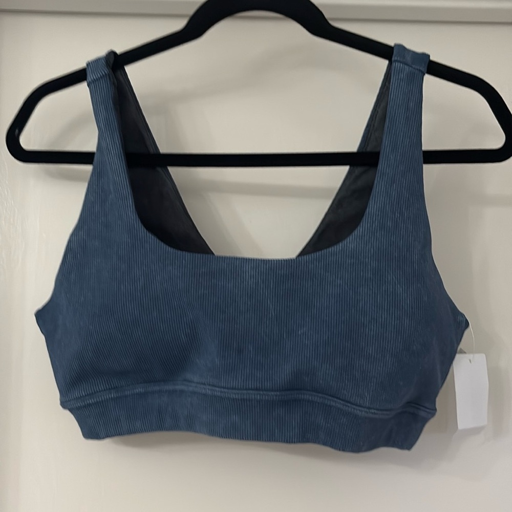 Zella Women's Ribbed Sports Bra - Blue